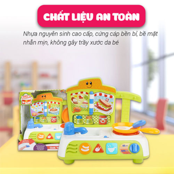 Bộ đồ chơi nhà bếp âm nhạc Winfun được làm từ nhựa nguyên sinh cao cấp, tuyệt đối không chứa BPA hay các chất độc hại gây nguy hiểm cho trẻ.