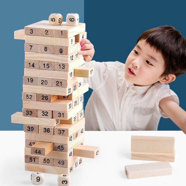 Bộ đồ chơi rút gỗ thông minh Wiss Toy 54 thanh giúp bé phát triển khả năng tư duy, sáng tạo