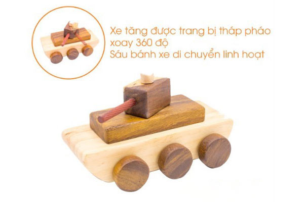 Thông tin kỹ thuật của mô hình xe tăng đồ chơi bằng gỗ